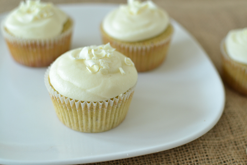 white chocolate pistachio cupcakes