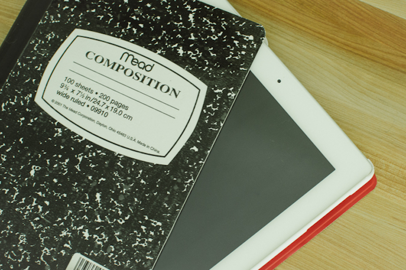 diy composition book ipad cover