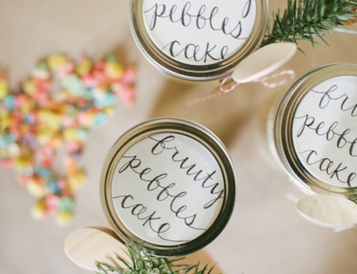 fruity pebbles cake in a jar