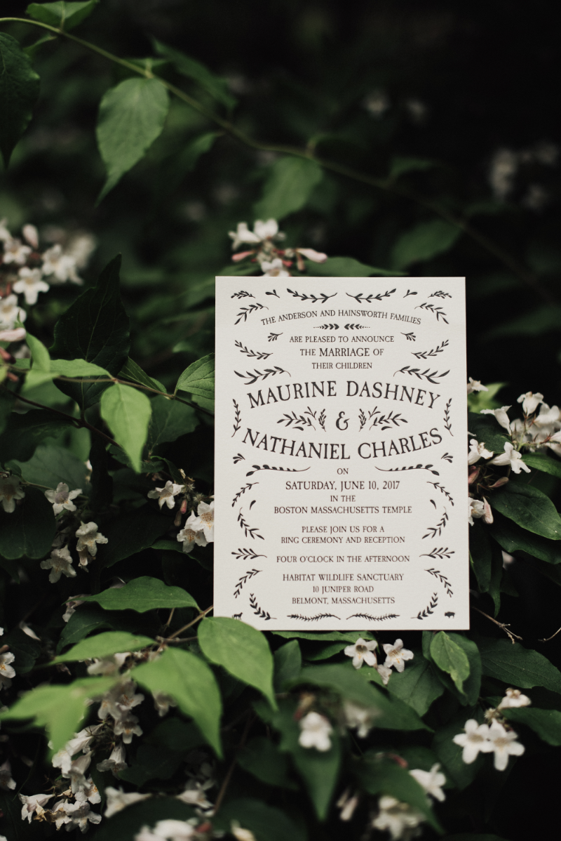 letterpress wedding invitation