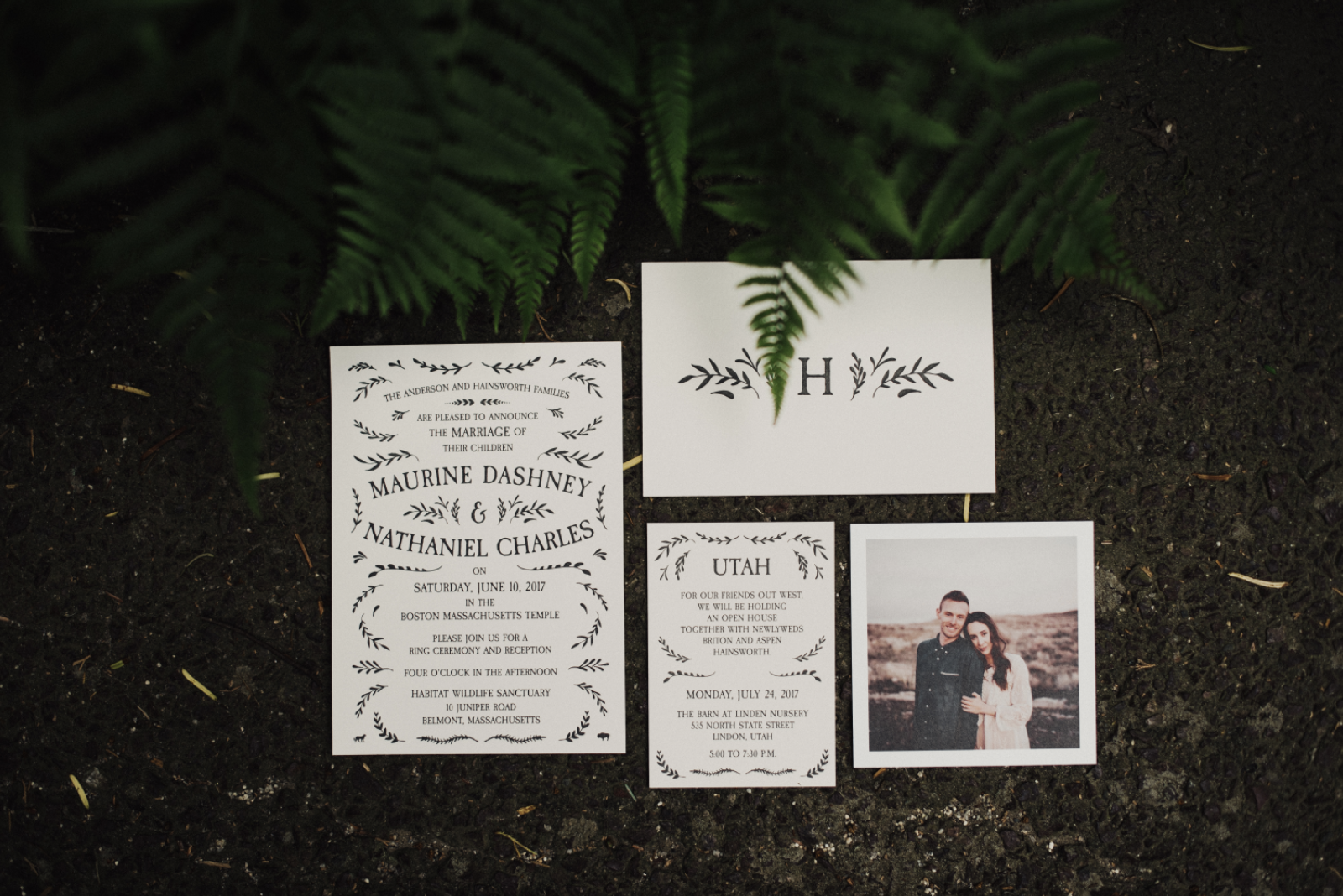 letterpress wedding invitation suite