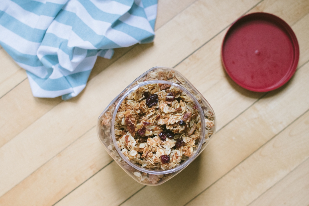 jar of homemade granola