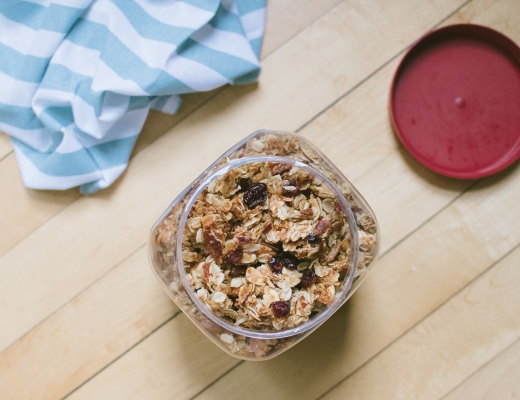 jar of homemade granola