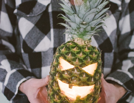 carved halloween pineapple