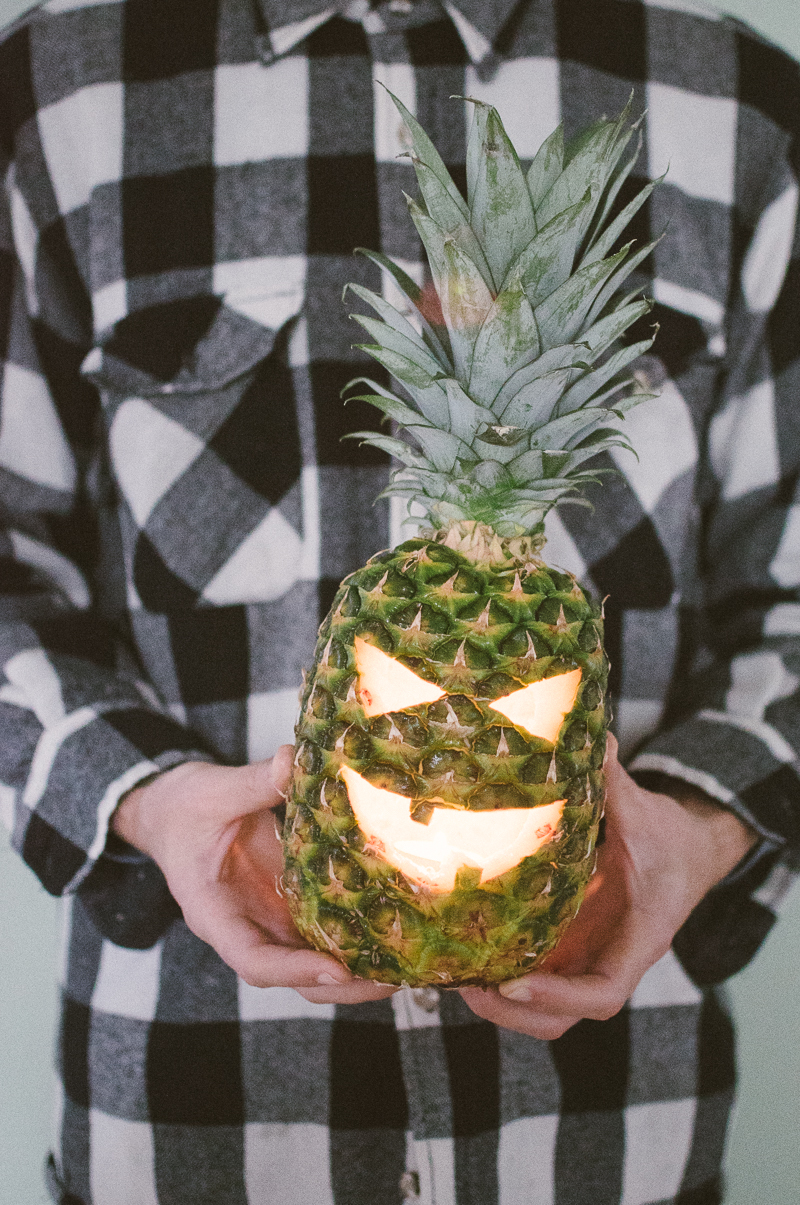 carved halloween pineapple