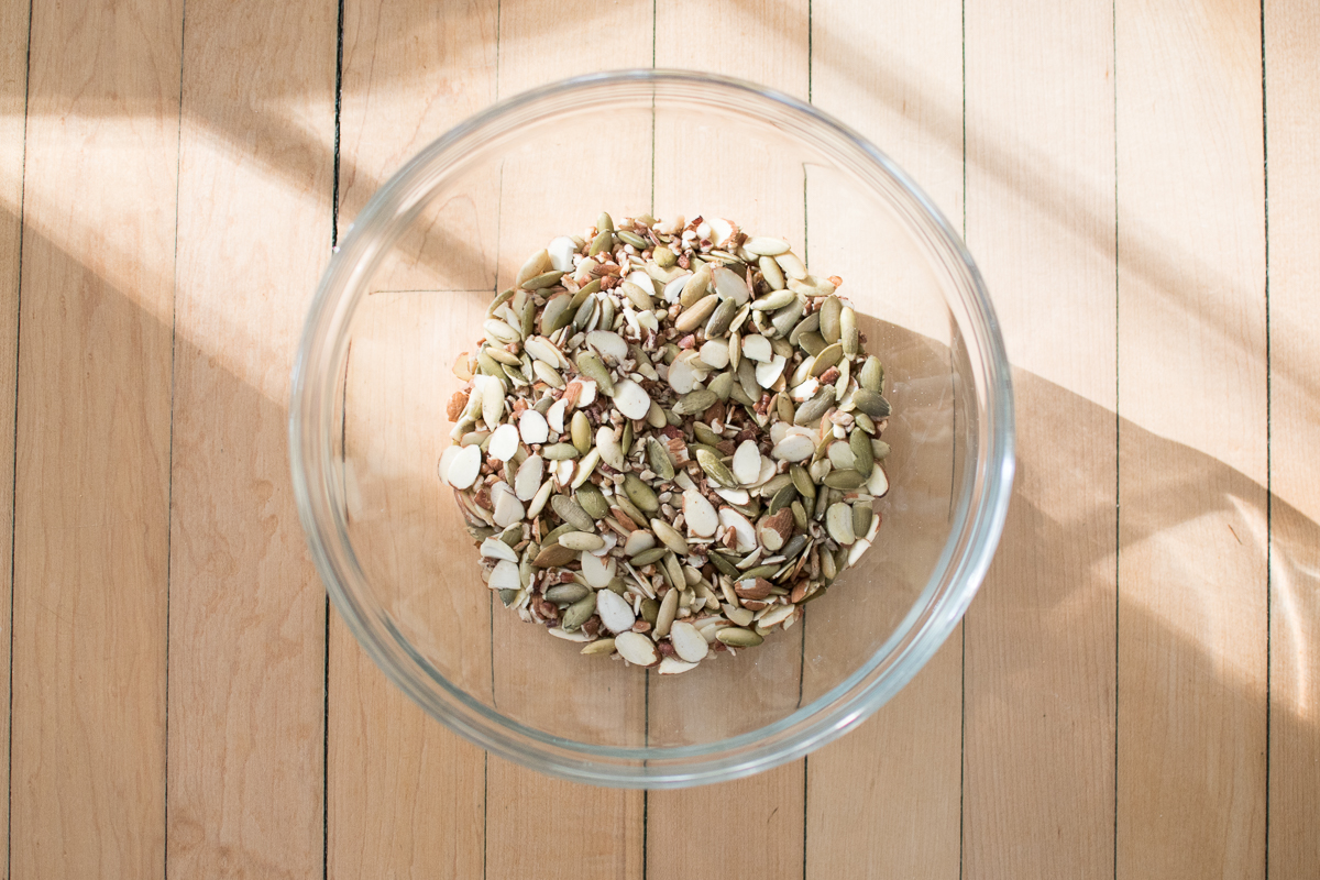 making homemade granola