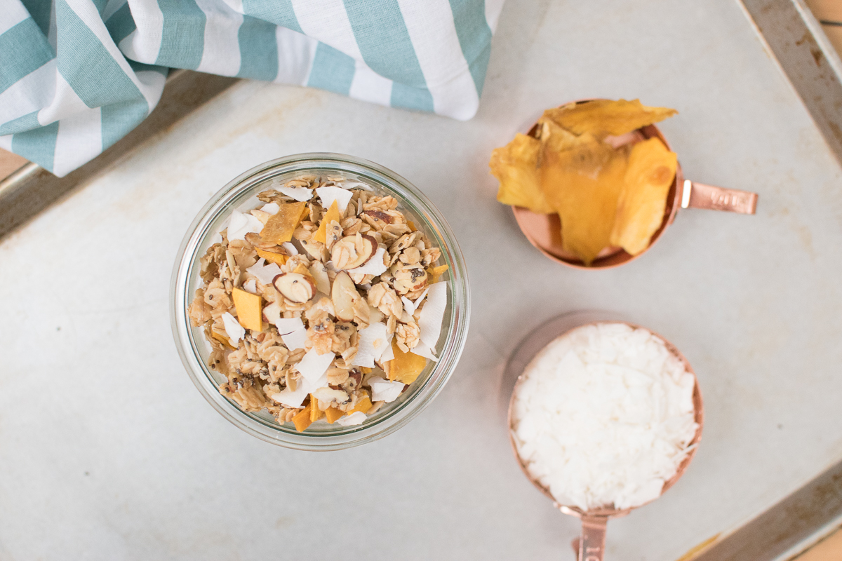 coconut mango chia granola