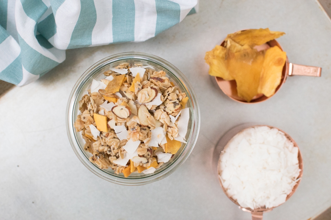 coconut mango chia granola