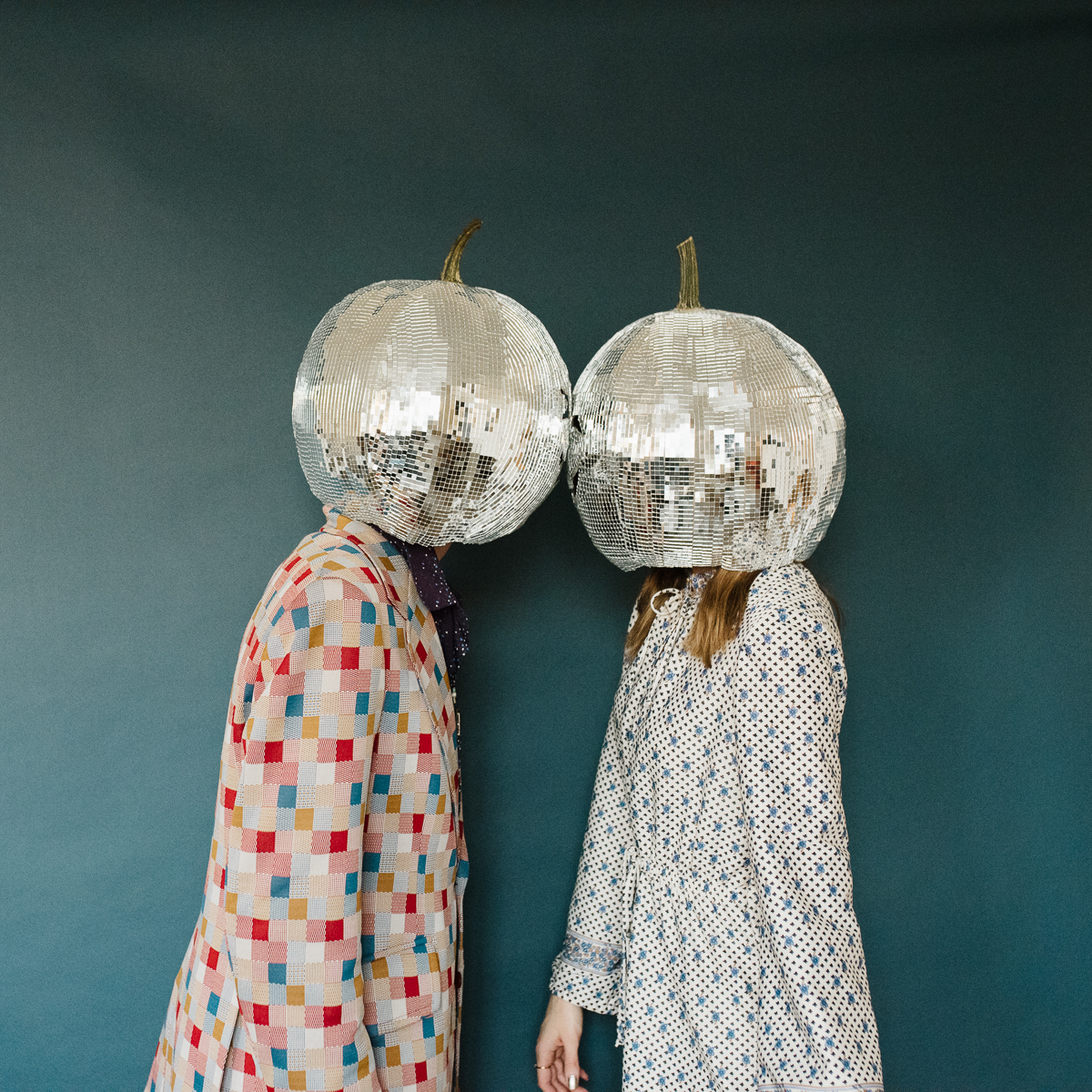 diy disco pumpkin heads